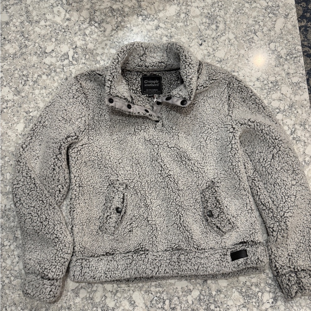 NWT Simply Southern Gray Fleece Jacket